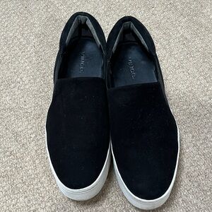 Vince Black and White warren suede shoes